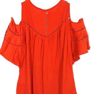 Est. 1946 Woman's Top Size XS, Short Sleeve Dark Orange Color. Stylish Sleeve